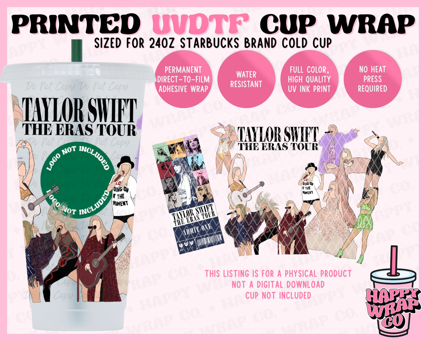 TS Eras Tour - UVDTF Cold Cup Wrap (Ready-to-Ship)