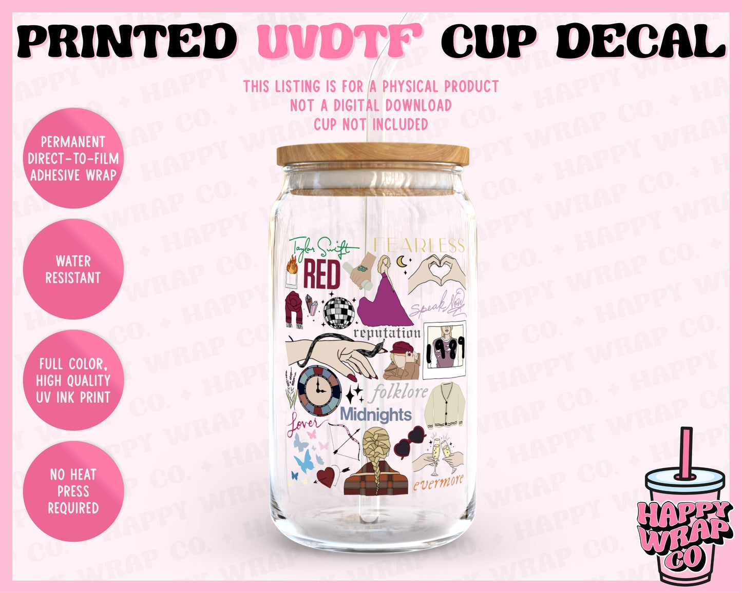 TS Eras - UVDTF Cup Decal (Ready-to-Ship)