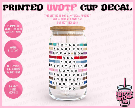 Eras Friendship Bracelets 2.0 - UVDTF Cup Decal (Ready-to-Ship) (Double-Sided)