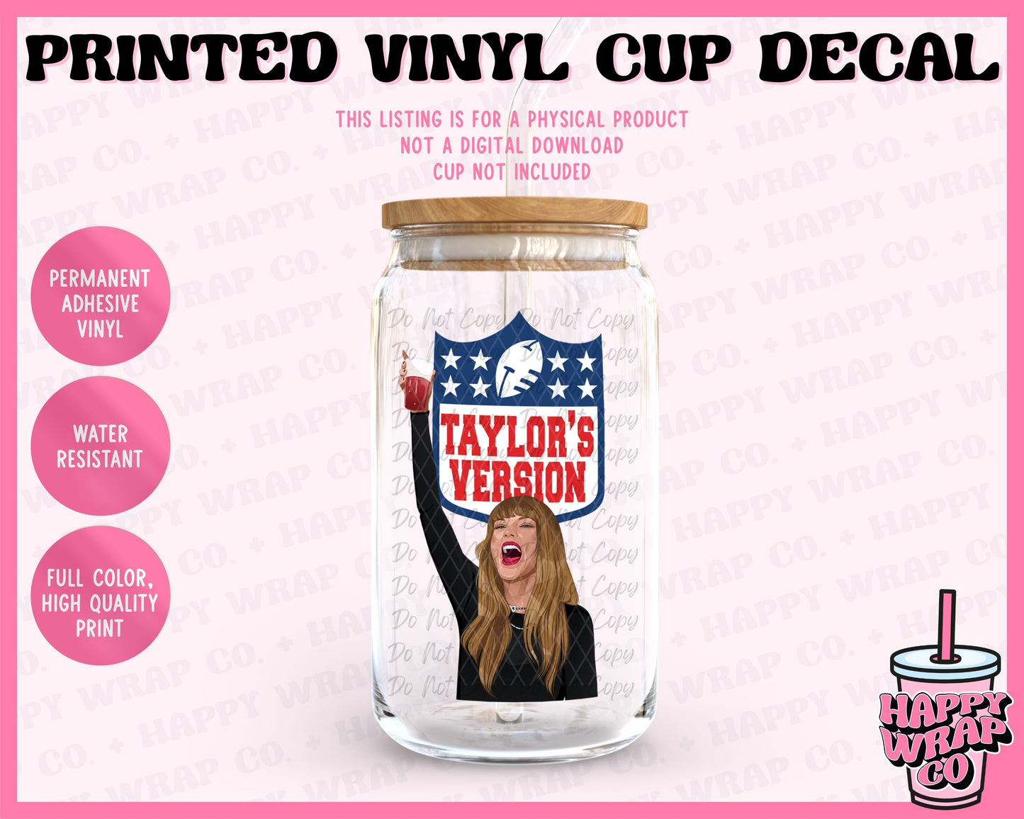 Football Taylor's Version - Vinyl Cup Decal