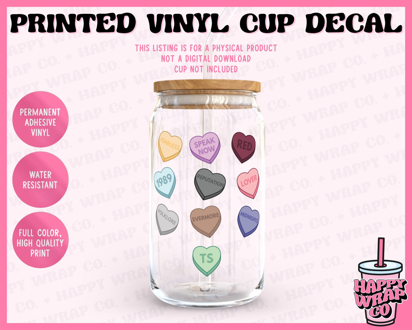 TS Album Conversation Hearts - Vinyl Cup Decal