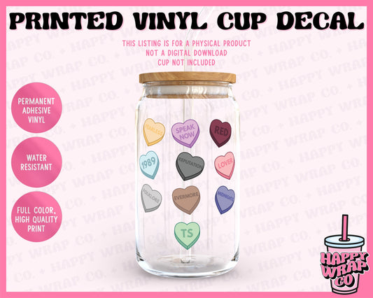 TS Album Conversation Hearts - Vinyl Cup Decal