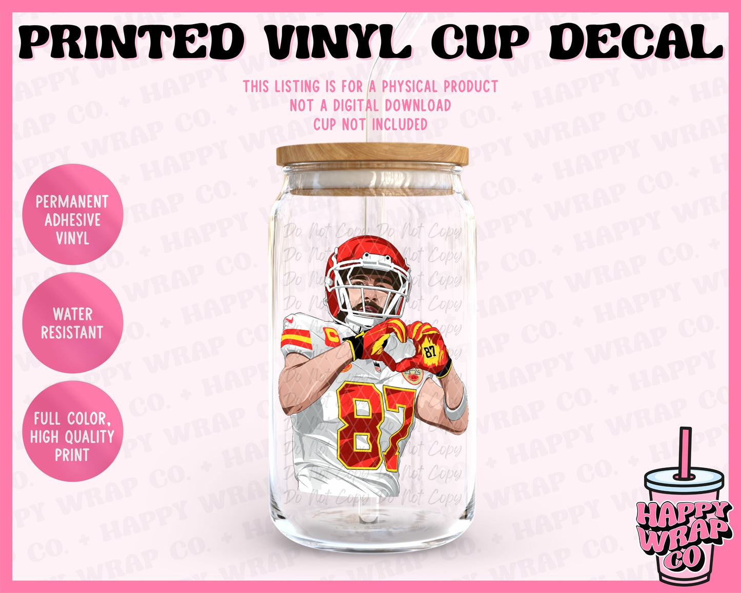 Travis Heart Hands - Vinyl Cup Decal