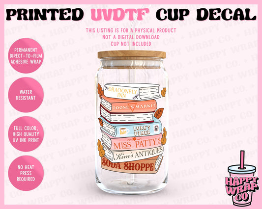 Gilmore Book Stack - UVDTF Cup Decal (Ready-to-Ship) (Double-Sided)
