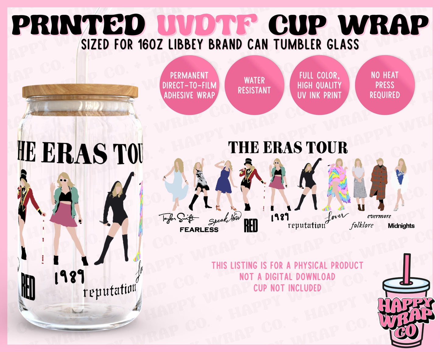 TS Eras Tour - UVDTF Beer Can Glass Wrap (Ready-to-Ship)
