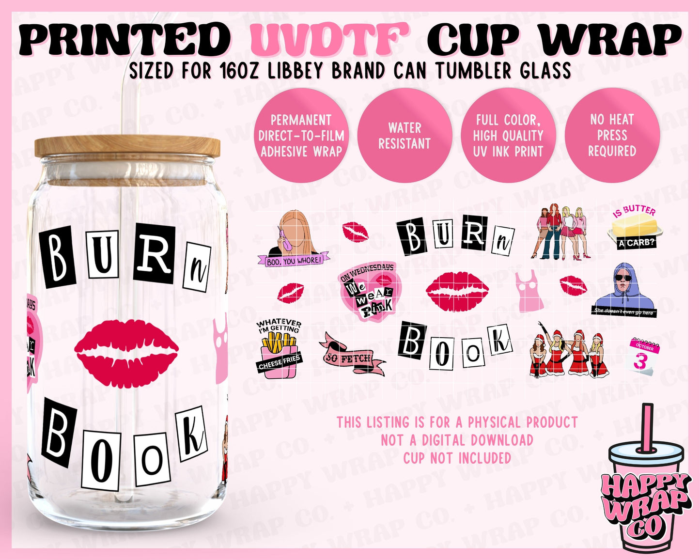 Girls are Mean - UVDTF Beer Can Glass Wrap (Ready-to-Ship)