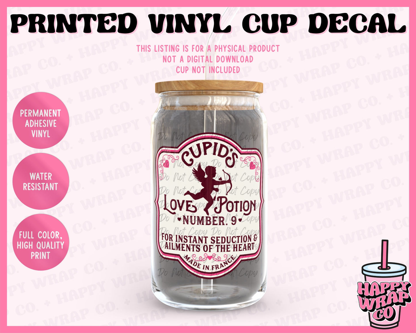 Cupid's Love Potion - Vinyl Cup Decal