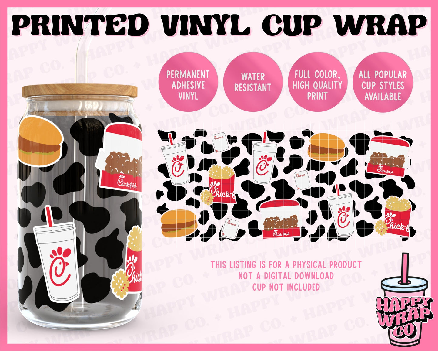Chicken Fast Food - Vinyl Cup Wrap