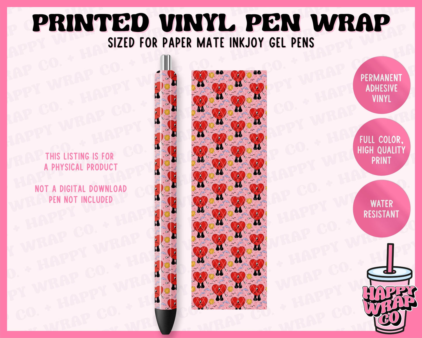 Bad Bunny Pink UVST - Vinyl Pen Wrap