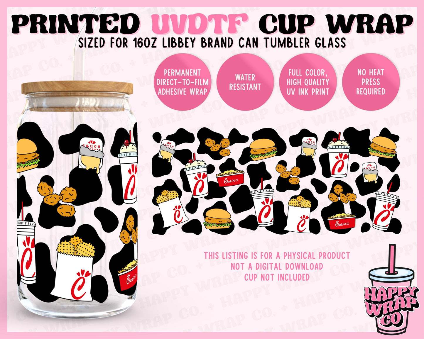 Chicken Fast Food 2.0 - UVDTF Beer Can Glass Wrap (Ready-to-Ship)
