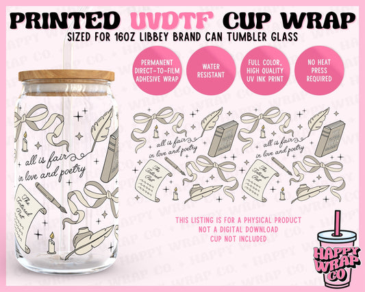 TTPD All Is Fair in Love and Poetry - UVDTF Beer Can Glass Wrap (Ready-to-Ship) (Double-Sided)