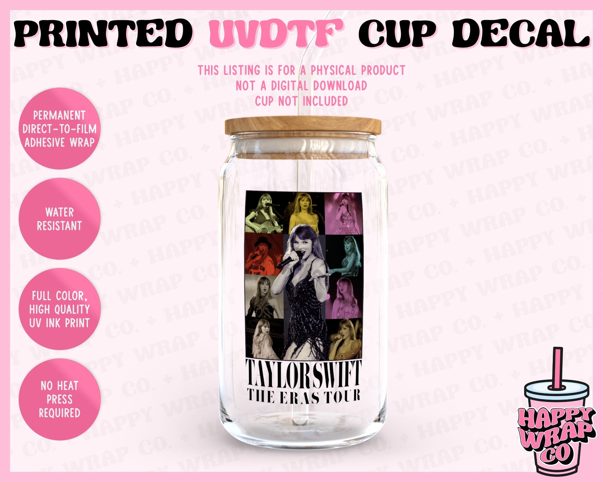TS Eras Tour - UVDTF Cup Decal (Ready-to-Ship) – Happy Wrap Co.