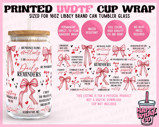 Daily Reminders - UVDTF Beer Can Glass Wrap (Ready-to-Ship)