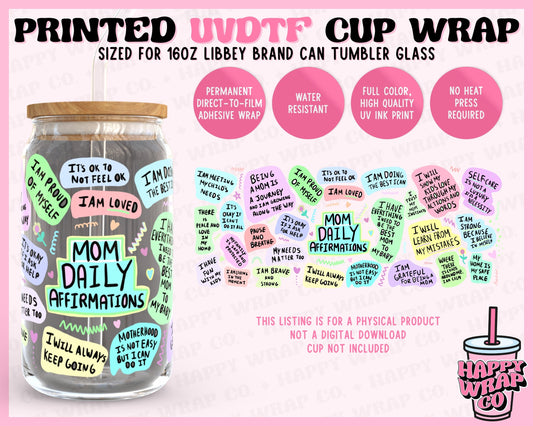 Mom Daily Affirmations - UVDTF Beer Can Glass Wrap (Ready-to-Ship)