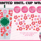 Checkered Retro Flowers - Vinyl Cup Wrap